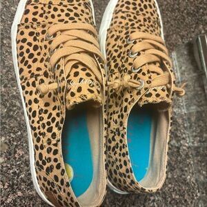 Blowfish Tan and Black Leopard Sneakers